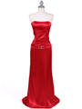 Red Strapless Charmeuse Evening Gown