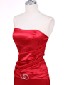 Red Strapless Charmeuse Evening Gown
