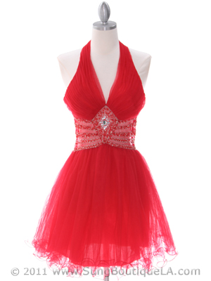 8038 Red Cocktail Dress, Red