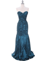 8040 Teal Prom Gown - Teal, Front View Thumbnail