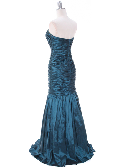 8040 Teal Prom Gown - Teal, Back View Medium