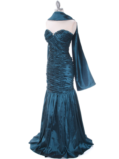 8040 Teal Prom Gown - Teal, Alt View Medium