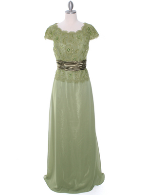8050 Olive Lace Top Evening Dress, Olive