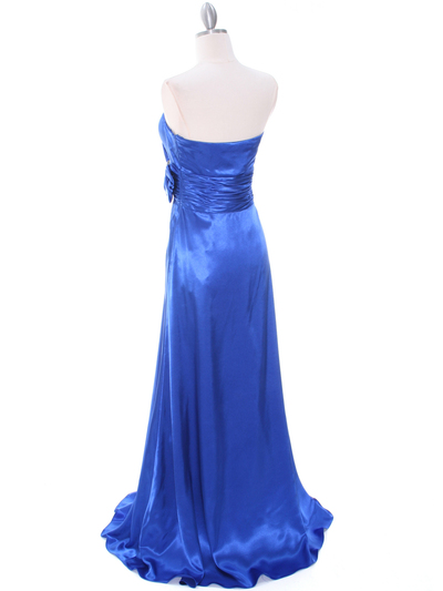 8067 Royal Blue Charmeuse Bridesmaid Evening Dress - Royal Blue, Back View Medium