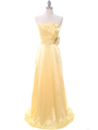 8067 Yellow Charmeuse Bridesmaid Evening Dress - Yellow, Front View Thumbnail