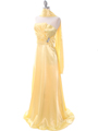 8067 Yellow Charmeuse Bridesmaid Evening Dress - Yellow, Alt View Thumbnail