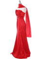 8075  Red Taffeta Prom Evening Dress - Alt. Image