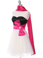 8104 Black/Fuschia Homecoming Dress with Bow - Black Fuschia, Alt View Thumbnail