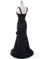 8112  Black Stretch Taffeta Evening Dress - Back Image