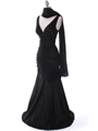 8112 Black Stretch Taffeta Evening Dress - Black, Alt View Thumbnail