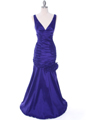 8112 Purple Stretch Taffeta Evening Dress - Purple, Front View Thumbnail