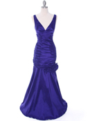 Purple Stretch Taffeta Evening Dress