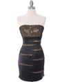 8137 Black/Gold Sequin Party Dress - Black Gold, Front View Thumbnail