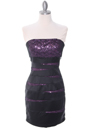 8137 Black/Purple Sequin Party Dress - Black Purple, Front View Thumbnail