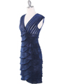 8334 Wide V-Neckline Tiered Cocktail Dress - Navy, Alt View Thumbnail