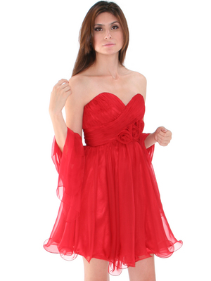8336 Strapless Sweetheart Cocktail Dress, Red