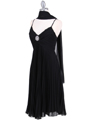 Black Pleated Cocktail Dress with Rhinestone Pin Black Pleated Cocktail Dress with Rhinestone Pin