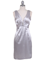 Silver Cocktail Dress with Rhinestone Pin