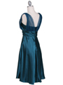 8493 Teal Glitter Tea Length Dress - Teal, Back View Thumbnail
