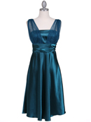 Teal Glitter Tea Length Dress