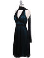 Black Turquoise Lace Cocktail Dress