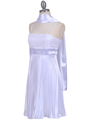 8515 White Pleated Cocktail Dress - White, Alt View Thumbnail