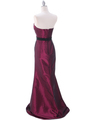 8540 Burgundy Strapless Tafetta Evening Dress - Burgundy, Back View Thumbnail