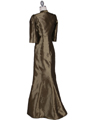 8551 Olive Taffeta Evening Dress with Bolero Jacket - Olive, Back View Thumbnail