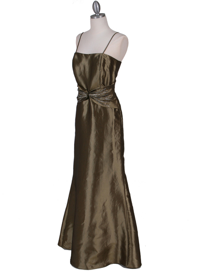 8551 Olive Taffeta Evening Dress with Bolero Jacket - Olive, Alt View Medium