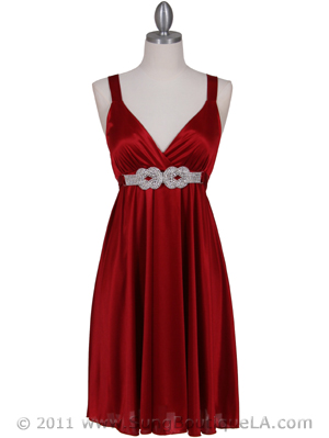 8563 Red Cocktail Dress, Red