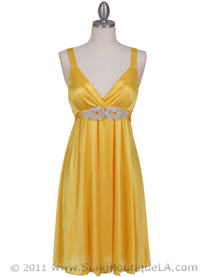 8563 Yellow Cocktail Dress, Yellow