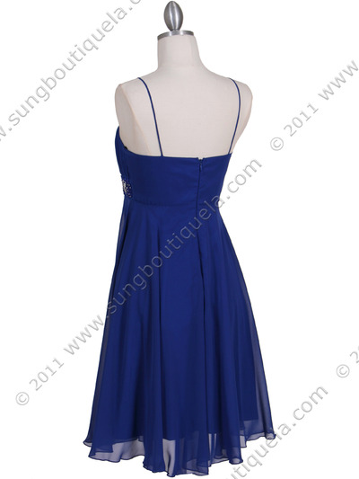 8569 Royal Blue Cocktail Dress - Royal Blue, Back View Medium