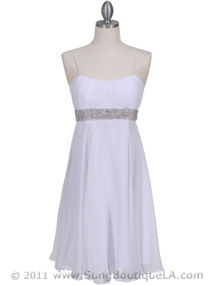 8569 White Cocktail Dress, White
