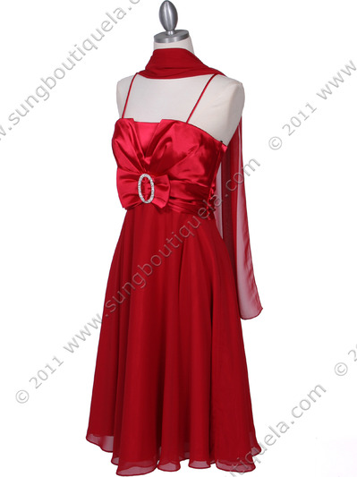 8610 Red Cocktail Dress - Red, Alt View Medium