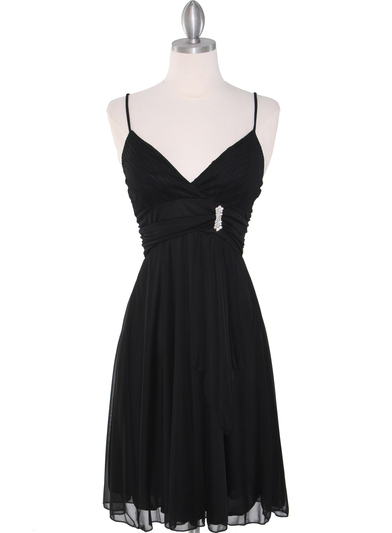 861 Empire Cocktail Dress - Black, Front View Medium