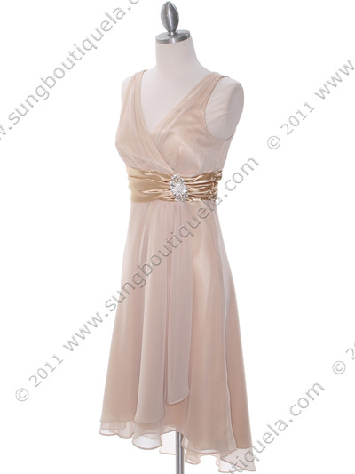 8641 Gold Chiffon Bridesmaid Dress - Gold, Alt View Medium