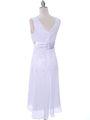 8641 White Chiffon Graduation Dress - White, Back View Thumbnail