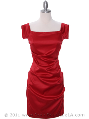 8638 Red Cocktail Dress, Red