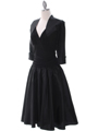 8658  Black Tea Length Dress with Bolero - Alt. Image