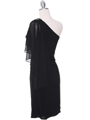 8659  Black One Shoulder Cocktail Dress - Back Image