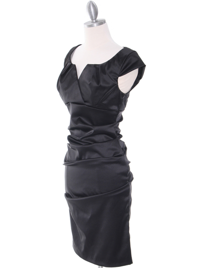 8672 Black Cocktail Dress - Black, Alt View Medium