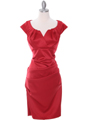 8672 Red Cocktail Dress - Red, Front View Thumbnail