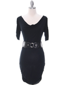 87218 Black Knit Dress, Black