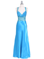 Turquoise Beaded Evening Gown