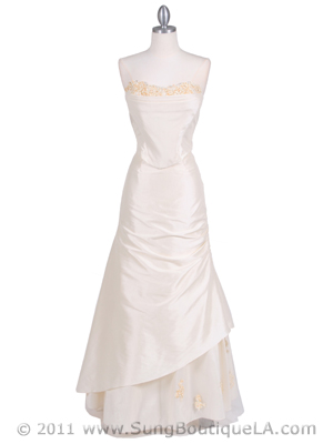 9061 Ivory 2-piece Evening Gown, Ivory
