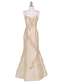 9071 Gold Evening Gown - Gold, Front View Thumbnail