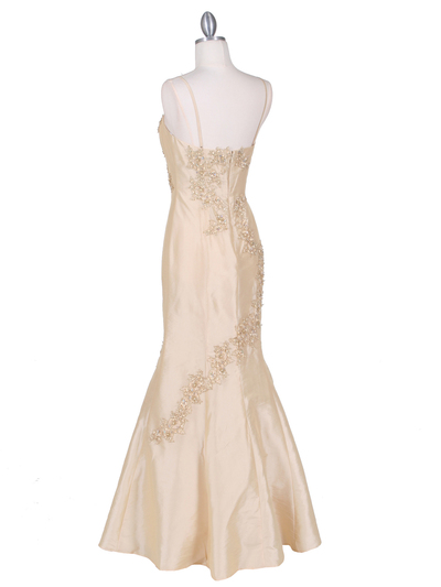9071 Gold Evening Gown - Gold, Back View Medium
