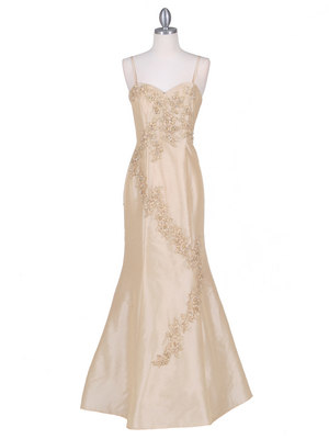 9071 Gold Evening Gown, Gold