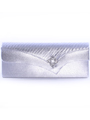Silver Evening Bag with Rhinestone Decor