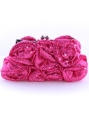 Fuschia Sequin Floral Evening Bag
